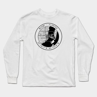 Miami Map Long Sleeve T-Shirt